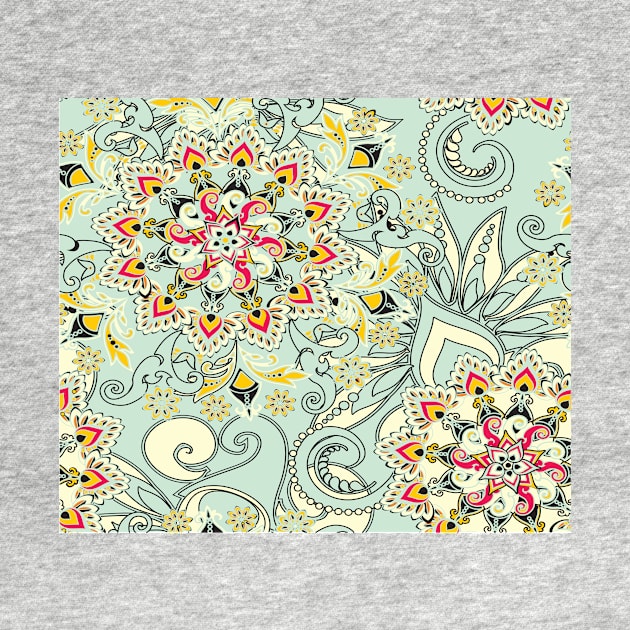 Robin's egg blue floral mandala by RoseAesthetic